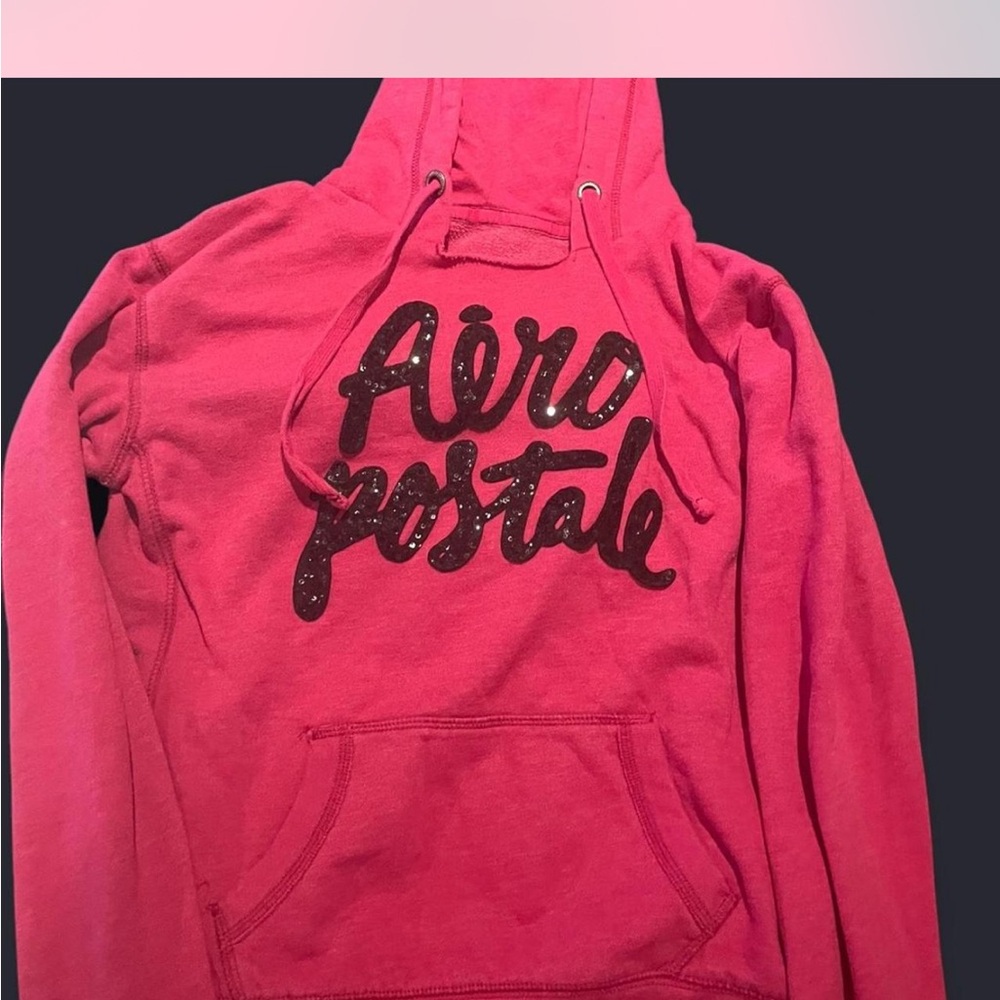 Aeropostale Pink Hoodie with Black sequins
